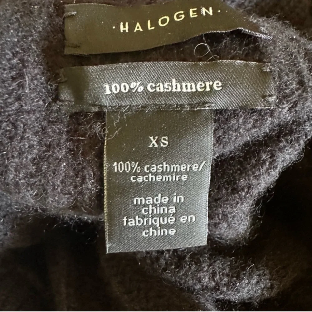 Halogen Cashmere Ribbed Mock Neck Sweater XS Minimalist Essential